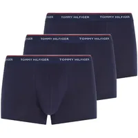 Tommy Hilfiger Herren 3er Pack Low Rise Trunks Baumwolle, Blau (Peacoat), XL