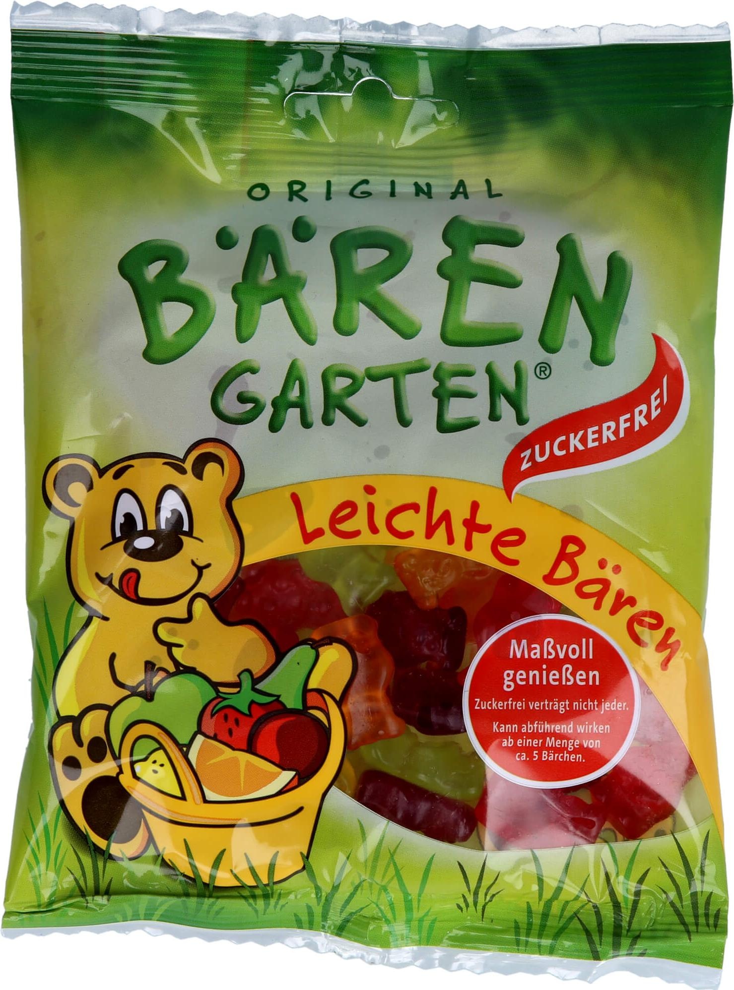 Original Bärengarten, Vitamine + Nahrungsergänzung, leichte Bären zuckerfrei (1 Stück, Gummi, Bonbon, 150 g)