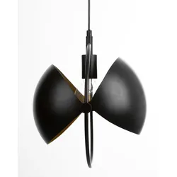 Nino Leuchten Nino-Leuchten Pendelleuchte 1-flg. PORTO Metall Schwarz, innen Gold Leuchtenschirm verstellbar für 1 x E27, max. 40W D: 35cm, H. max: 150cm