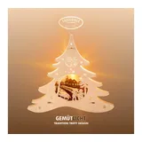 Weigla Fensterbild Tannenbaum Winterspaß I Weihnachtsdeko Fenster I 1 Lampe I 7 W, E14 I Fensterbild Weihnachten I Weihnachtsbeleuchtung Holz I Fensterdeko hängend