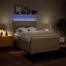 vidaXL Boxspringbett 140 x 200 cm Creme