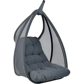 Beliani Hängesessel mit Gestell Avegno Stoff Dunkelgrau