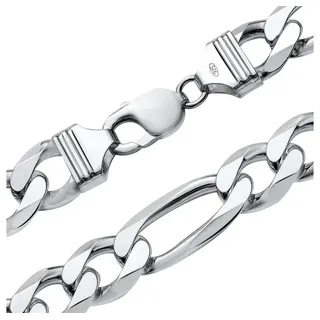 JEWLIX Silberkette 925er Silberkette: Figarokette 13mm breit von JEWLIX (60cm) silberfarben 60 cm