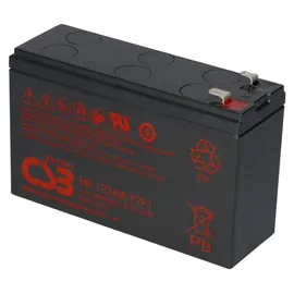 CSB Hochstrom Bleiakku HR1224WF2F1 12V 24W- 6Ah 12V 6Ah Lead-Acid Schwarz
