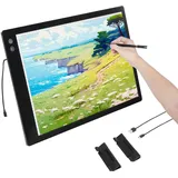 Vevor Leuchttafel A2 LED Leuchtpad Leuchtkasten mit 6-stufig dimmbarer Helligkeit, wiederaufladbare Leuchtplatte zum Nachzeichnen, Leuchtbox für Diamantmalerei Animation Skizzieren Zeichnen schwarz