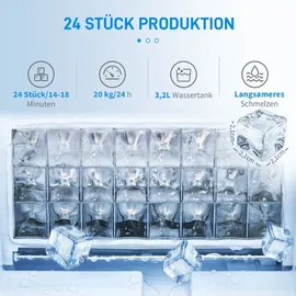 Homcom Eiswürfelmaschine 2,3L Silber