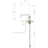 BieTal® Quooker Wasserhahn Nordic Square single tap verchromt glänzend & PRO3 & CUBE