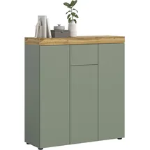 OTTO home Highboard 105 x 115 x 37 cm smoke grün / Wotan Eiche (Nachbildung)