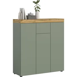 OTTO home Highboard 105 x 115 x 37 cm smoke grün / Wotan Eiche (Nachbildung)