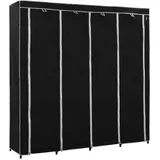 vidaXL Kleiderschrank mit 4 Fächern Schwarz 175 x 45 x 170 cm