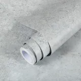 Decoroom Klebefolie Selbstklebende Matt Hellgrau 30X300cm Möbelfolie Betonoptik Effekt Wasserdicht Folie für Möbel Küche Schrank Wand Dekorfolie Vinyl Tapete