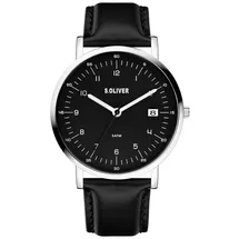 s.Oliver Herren Erwachsene Armbanduhr SO-4290-LQ... (Schwarz-Schwarz)