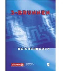 Brunnen 1047333 Zeichenblock „3-BRUNNEN-Block Deckblatt: blau