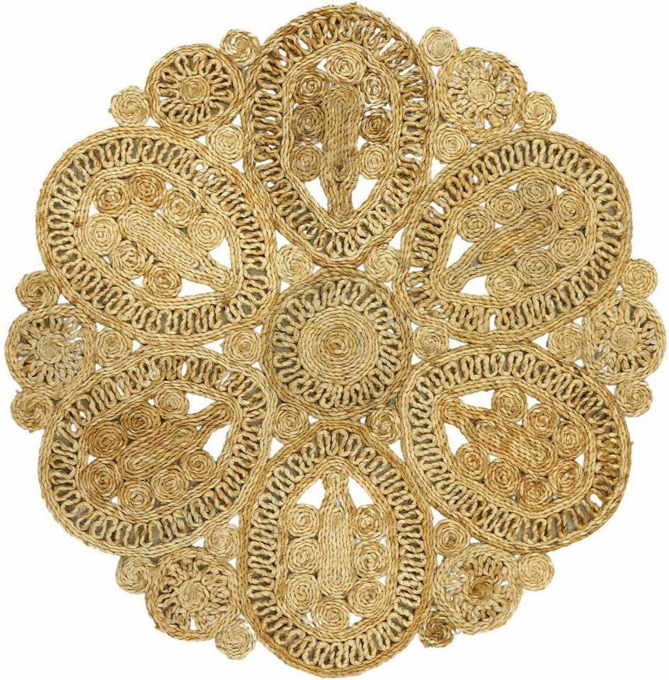 Sisalteppich Juteteppich Liam, carpetfine, rund, Höhe: 13 mm, natürliches Pflanzenmaterial von Hand gewebt, Boho Style beige Ø 60 cm x 13 mm