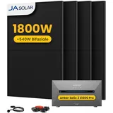 Anker SOLIX Solarbank 2 E1600 Pro All-in-One Speicher für Balkonkraftwerk, mit 4 x 450W JA Solar Bifaziale Solarmodule,by Powerness