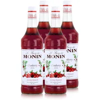 Monin Sirup Cranberry 1L - Cocktails Milchshakes Kaffeesirup (4er Pack)