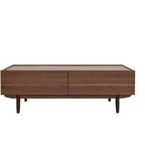 Couchtisch mit Schubladen aus dunklem Holz B120 cm SANAA