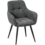 Mid.you Armlehnstuhl, Grau, Metall, Textil, konisch, 57x84x60 cm, Esszimmer, Stühle, Esszimmerstühle, Armlehnenstühle