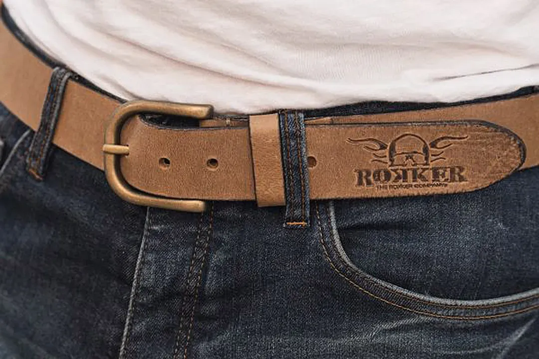 Rokker Oakland Gürtel, braun, Größe 95 cm für Männer