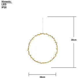 Star Trading LED Gold Kranz Winny, batteriebetrieben, Timer, 38cm