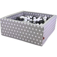 Knorrtoys Bällebad Soft Grey White dots eckig mit 100 Bällen Grey/creme; Made in Europe