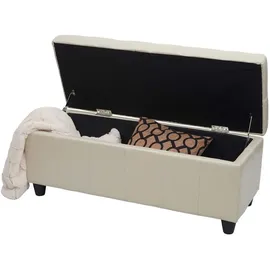 berlinlodge Sitzbank Lars Kunstleder Creme 114 x 45 x 45 cm