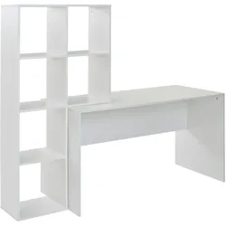 Großer Schreibtisch mit Regal, Puristisches Design, Melaminharzbeschichtung. 170x59x144 cm | Kadima Design