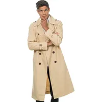 Chaks - Trenchcoat für Erwachsene, Beige, klassischer Detektiv Mantel, Inspector, für Karneval, Mottoparty