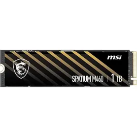 MSI SPATIUM M460 PCIe 4.0 NVMe M.2 1TB - Interne Solid-State-Festplatte, 5000 MB/s Lesen und 4500 MB/s Schreiben, 3D NAND, integrierte Datensicherheit, Center, 600 TBW