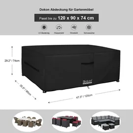 Dokon Gartenmöbel Abdeckung 120 x 90 x 74 cm Schwarz