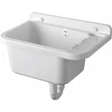 cr smart Aqualine Ausgussbecken - Hänge-Ausgussbecken mit Ablagefläche 50x34 cm, Kunststoff/weiß PI5050