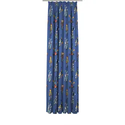 Vorhang WIRTH "Looney" Gr. 4, blau, B:142cm H:245cm, Satin, Polyester, Gardinen, Warner Bros.