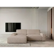 werk2 Ecksofa Rotterdam-L Breitcord 3-Sitzer Taupe