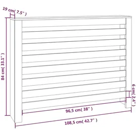 vidaXL Heizkörperverkleidung 108,5x19x84 cm Massivholz Kiefer