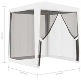 Partyzelt m Netz-Seitenwänden Pavillon Festzelt Garten 2x2 4x4/6/9 2.5x2.5m Weiß