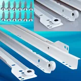 Stahlia (1 Paar) Schubladenschienen Rollenführung Teilauszug Weiß 350mm Schubladenauszug Schienen Führungsschiene Schienen mit Rollen Laufschiene