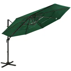 Sonnenschirm mit Aluminium-Mast 4-lagig Grün 3x3 m