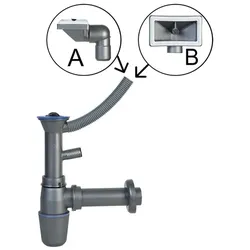 Novaservis Siphon für Spülbecken Grau NSP49