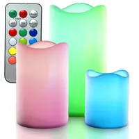 Retoo LED-Kerzen 3er-Set, RGB, Fernbedienung, Timer 4/8 Std., flammenlos