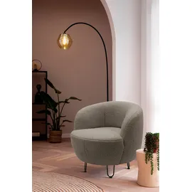 INOSIGN Sessel INOSIGN "Anjuli Lieferzeit nur 2 Wochen", grau (taupe), B:72cm H:72cm T:76cm, 100% Polyester, Sessel, Sessel, Runde Form, perfektes Einzelstück, Flausch oder Feinstruktur