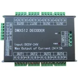 BUNTE-DE High Power 24 Channel RGB 3A/CH DMX512 Controller Led Decoder Dimmer 500Hz Flicker Free Smoother Dimming DMX Signal Indicator Flashes Function DC 5V-24V