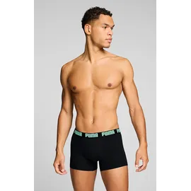 Puma Basic Boxershorts schwarz/mint/emerald XL 2er Pack