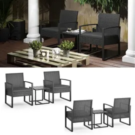 Oskar Polyrattan Set 3-tlg. anthrazit