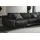 Designwerk Eckcouch Leder 3-Sitzer Schwarz
