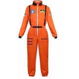 Jutrisujo Astronauten Kostüm ErwacÖsene Damen Kostüm Astronaut Weltraum Raumfahrer Halloween Cosplay Orange S - S