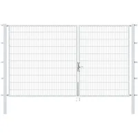 GAH Alberts Alberts Stabgitter-Doppeltor,feuerverzinkt,40x40 | 3500x2000 | Pfosten 80x80