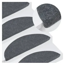vidaXL Stufenmatten Selbstklebend 15 Stk. 56x17x3 cm Grau