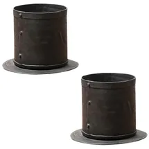 Marrakesch Orient & Mediterran Interior 2er Set Vintage Blumentopf Tulin handgefertigt aus Metall 15 cm modern