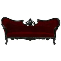 Casa Padrino Barock Sofa Vampire Bordeauxrot / Schwarz- Limited