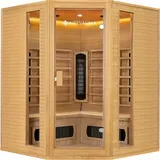 Artsauna Infrarotkabine Nyborg E150K - Infrarotsauna 4 Personen LED-Farblicht 7 Keramik-, 1 Flächenstrahler